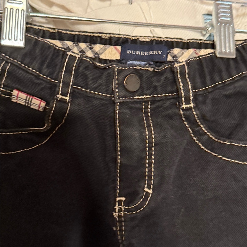 Burberry Black Jeans with Check Detail